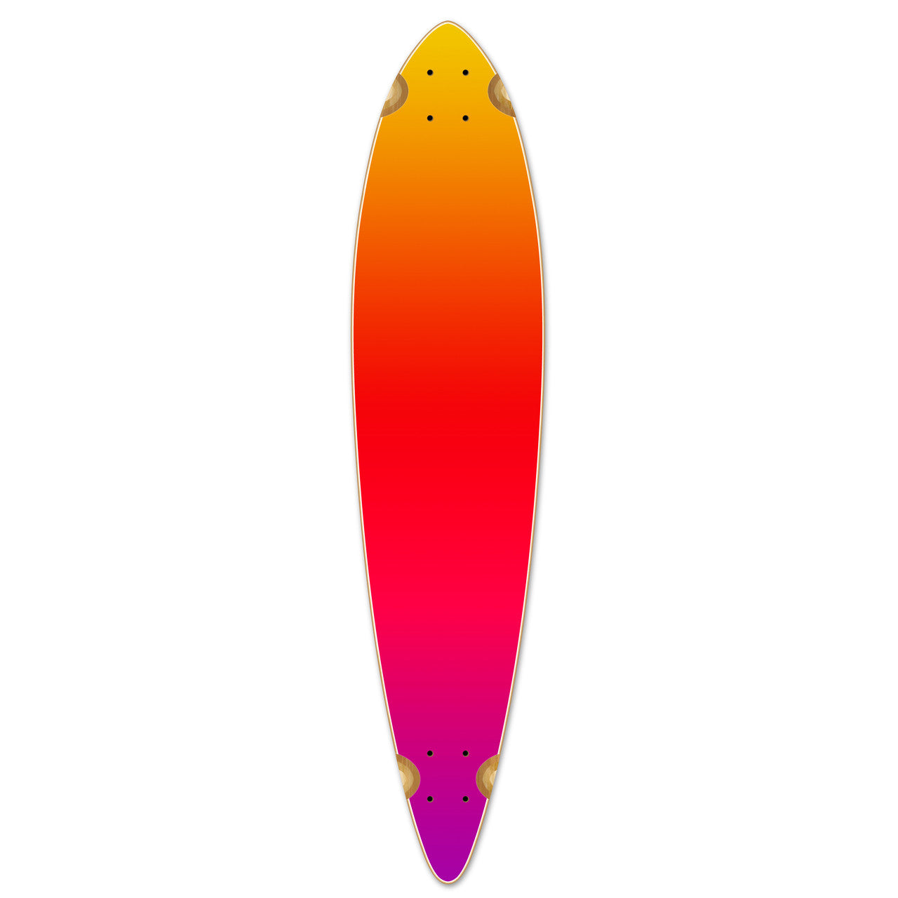 Yocaher Pintail Longboard Deck - Gradient Pink