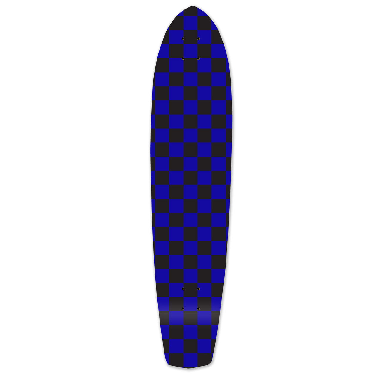 Yocaher Slimkick Longboard Deck - Checker Blue