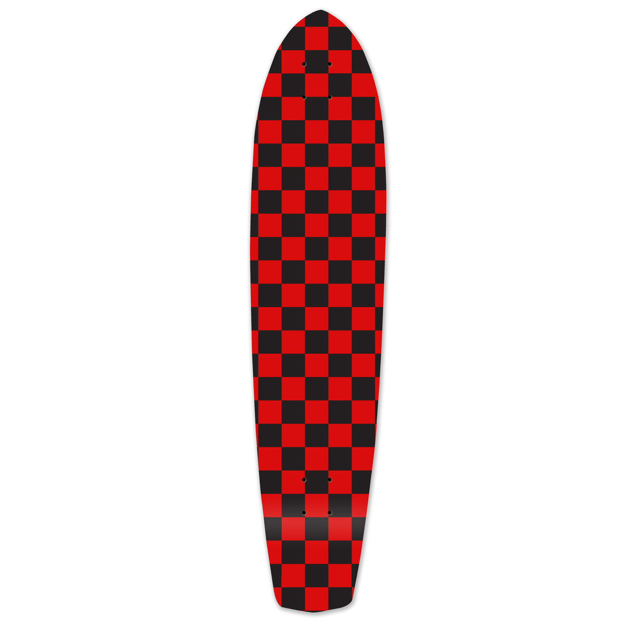 Yocaher Slimkick Longboard Deck - Checker Red