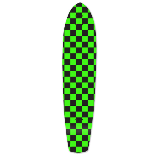 Yocaher Slimkick Longboard Deck - Checker Green