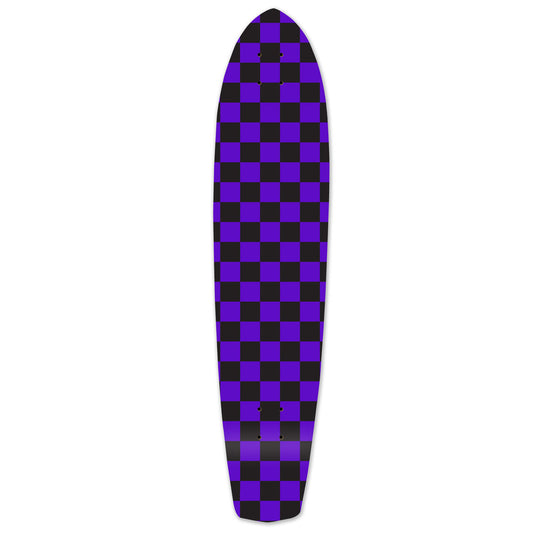 Yocaher Slimkick Longboard Deck - Checker Purple