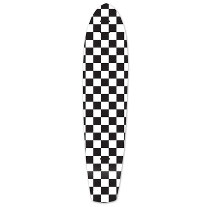 Yocaher Slimkick Longboard Deck - Checker White