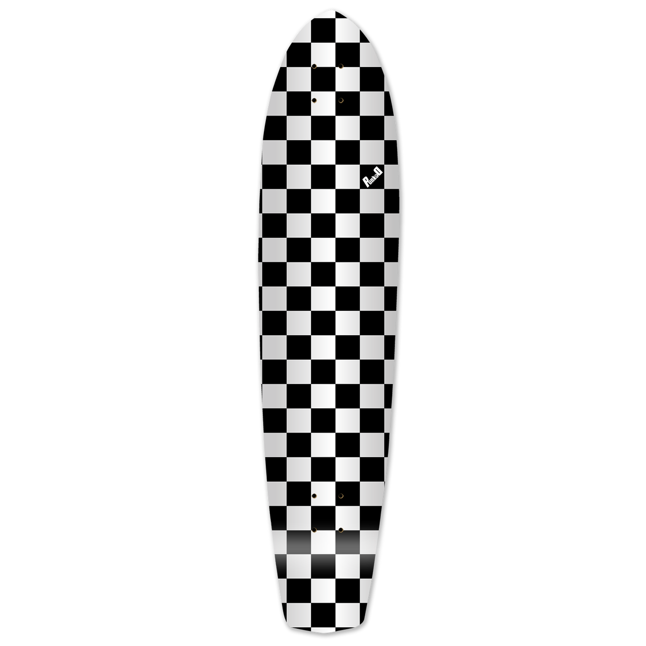 Yocaher Slimkick Longboard Deck - Checker Silver