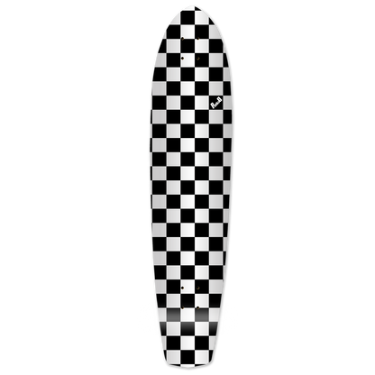 Yocaher Slimkick Longboard Deck - Checker Silver