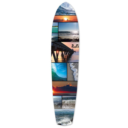 Yocaher Slimkick Longboard Deck - Seaside