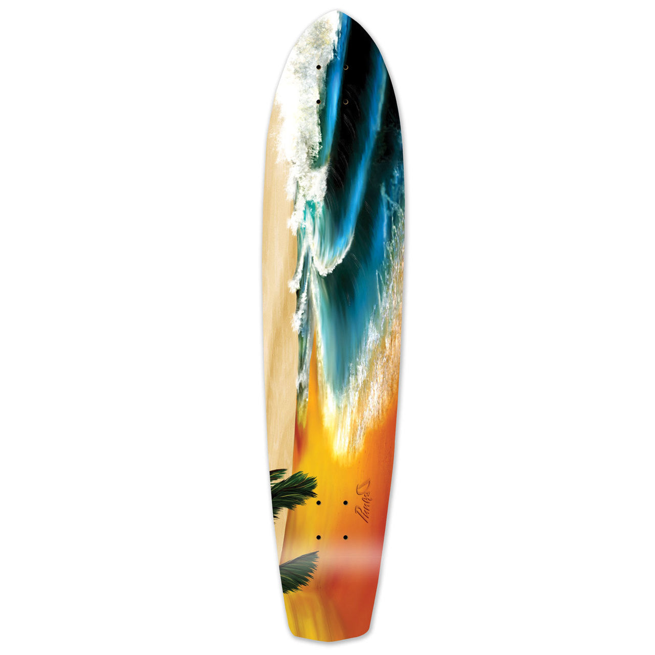 Yocaher Slimkick Longboard Deck - Beach