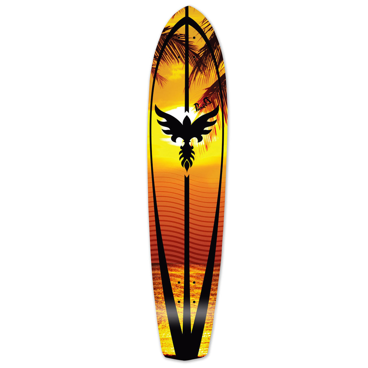 Yocaher Slimkick Longboard Deck - Sunset