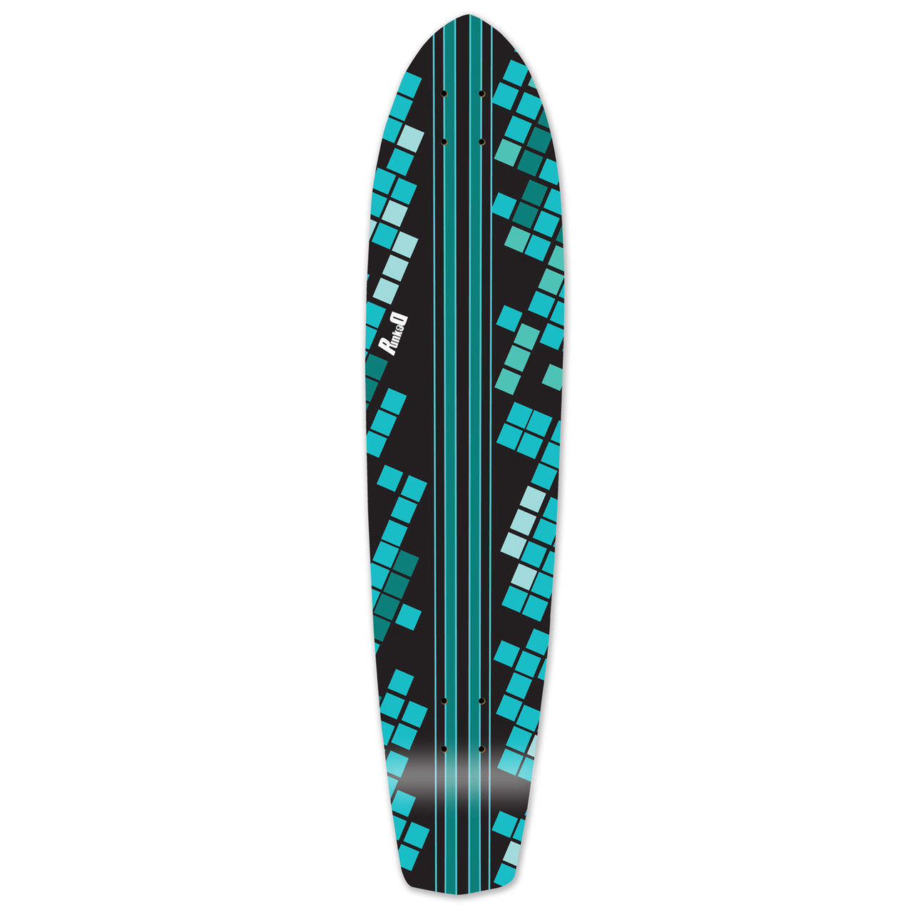 Yocaher Slimkick Longboard Deck - Black Digital Wave