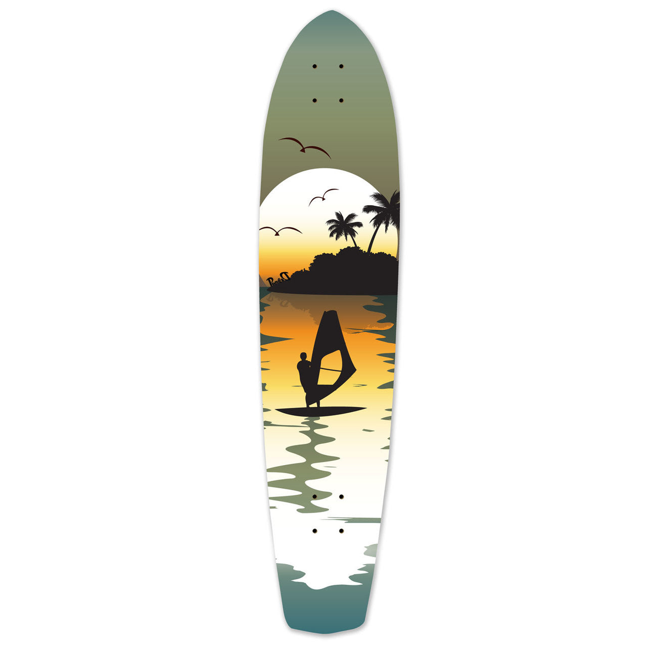 Yocaher Slimkick Longboard Deck - Surfer