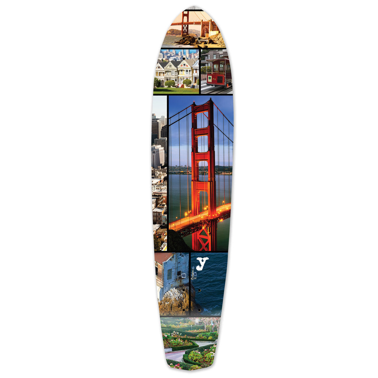 Yocaher Slimkick Longboard Deck - San Francisco