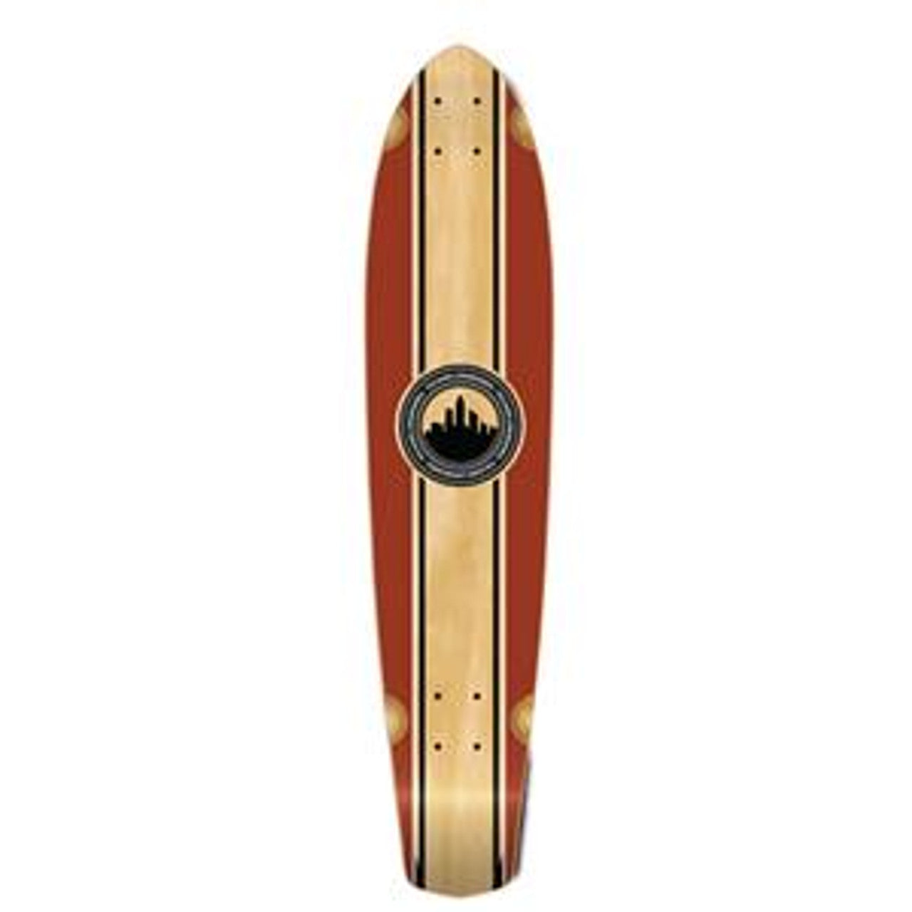 Yocaher Slimkick Longboard Deck - Crest Burgundy