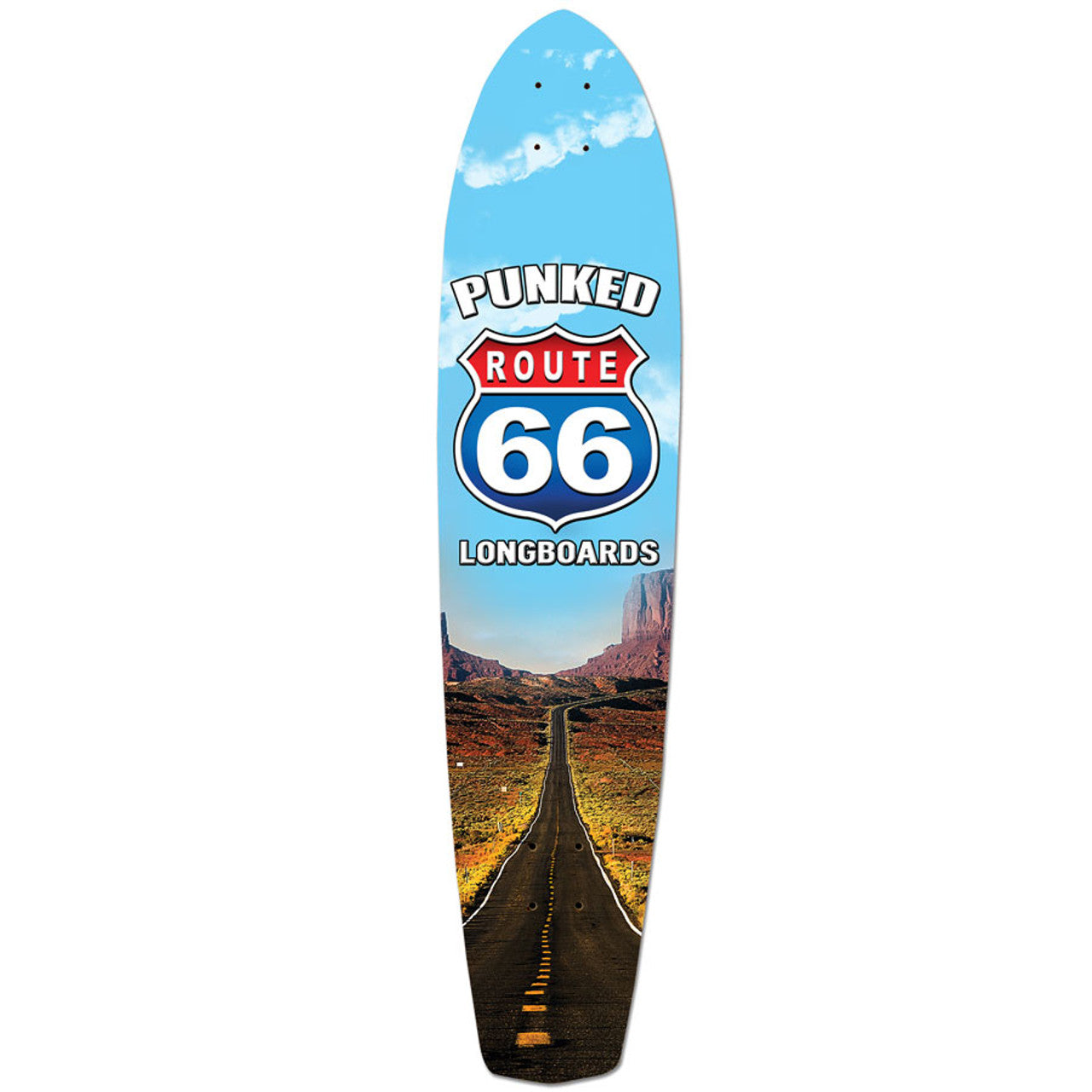 Yocaher Slimkick Longboard Deck - Route 66 Series - The Run