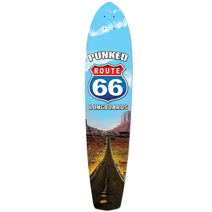 Yocaher Slimkick Longboard Deck - Route 66 Series - The Run