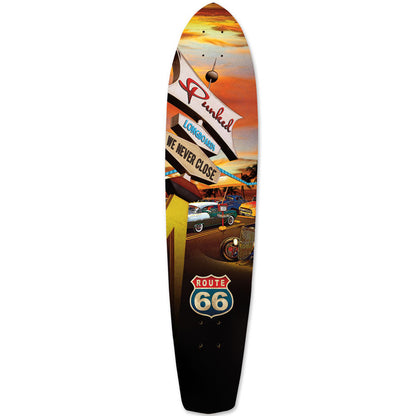 Yocaher Slimkick Longboard Deck - Route 66 Series - Diner