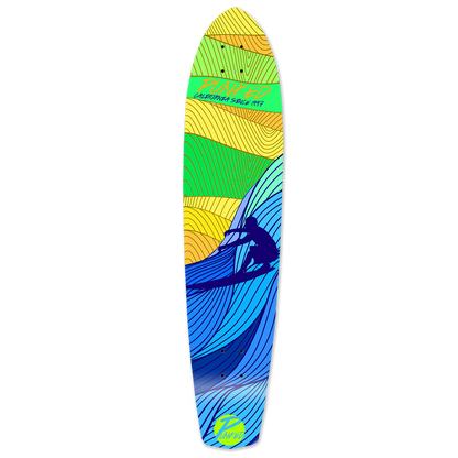 Yocaher Slimkick Longboard Deck - Surf's up