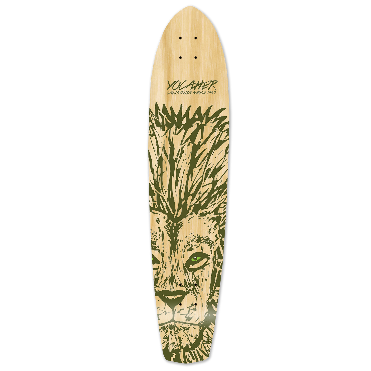 Yocaher Slimkick Longboard Deck - Spirit Animal LION