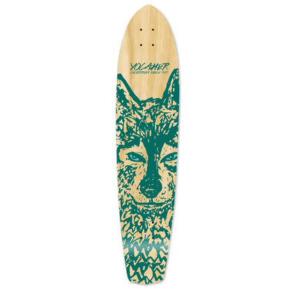 Yocaher Slimkick Longboard Deck - Spirit Animal WOLF