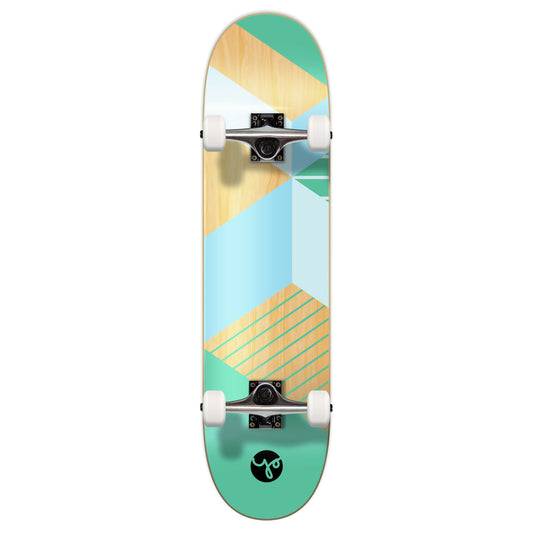 Yocaher Complete Skateboard 7.75" - Geometric Series - Green