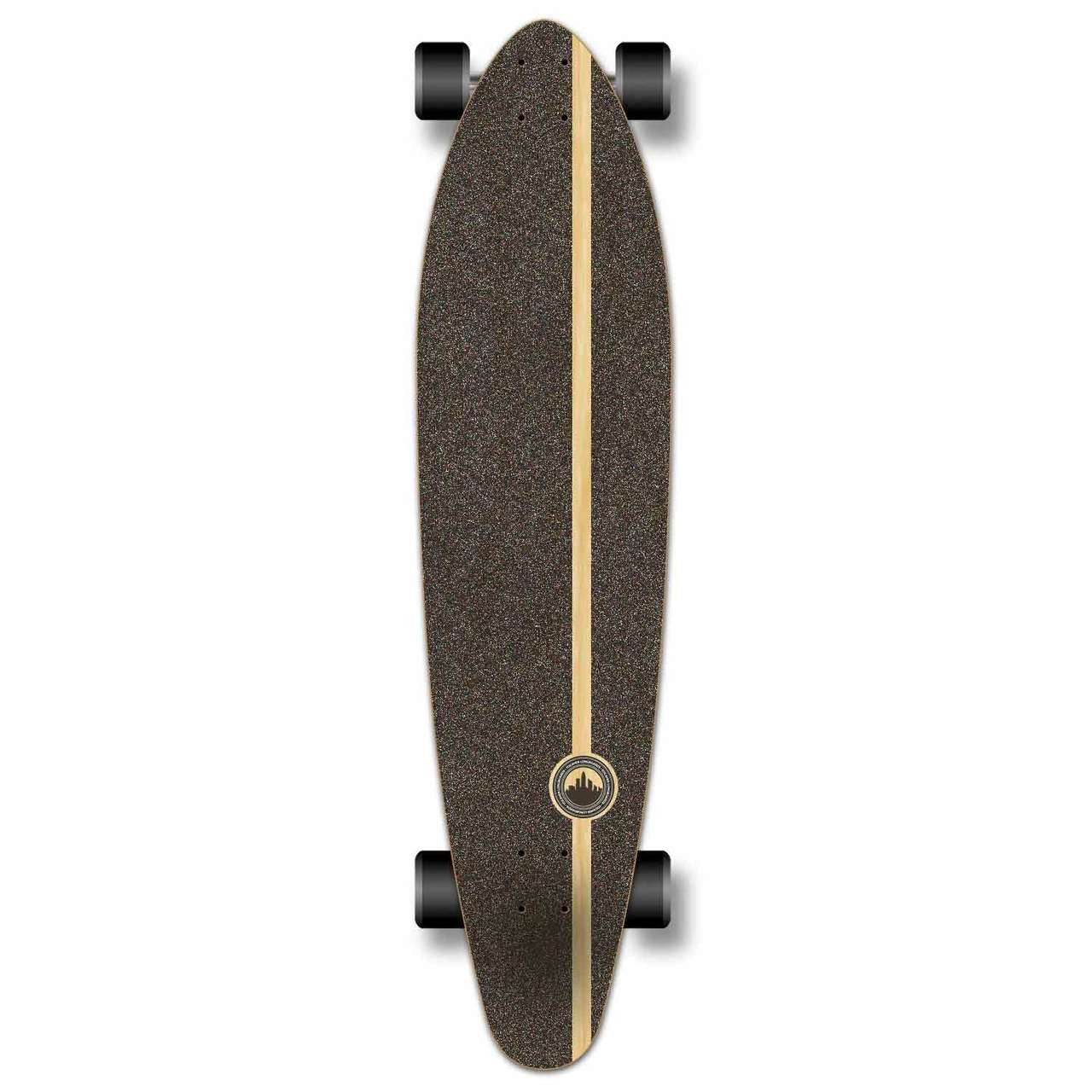 Yocaher Kicktail Longboard Complete - Black Digital Wave