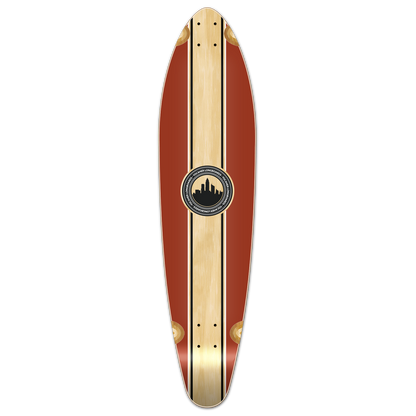 Yocaher Kicktail Longboard Deck - Crest Burgundy