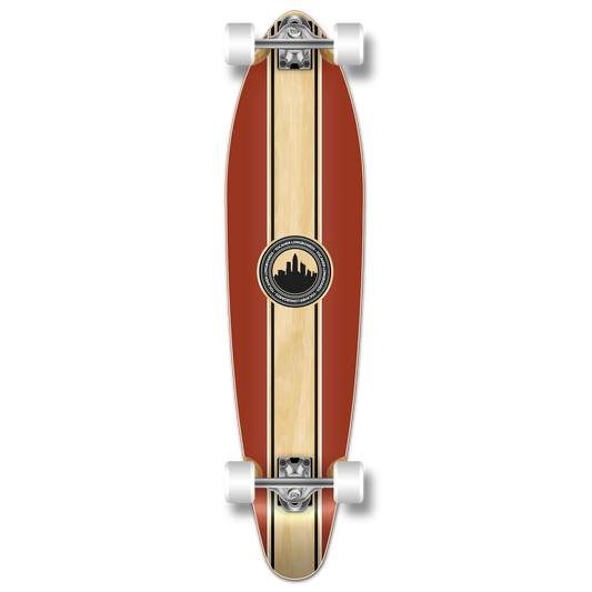 Yocaher Kicktail Longboard Complete - Crest Burgundy
