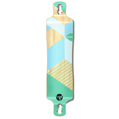 Yocaher Lowrider Longboard Deck - Geometric Series - Green