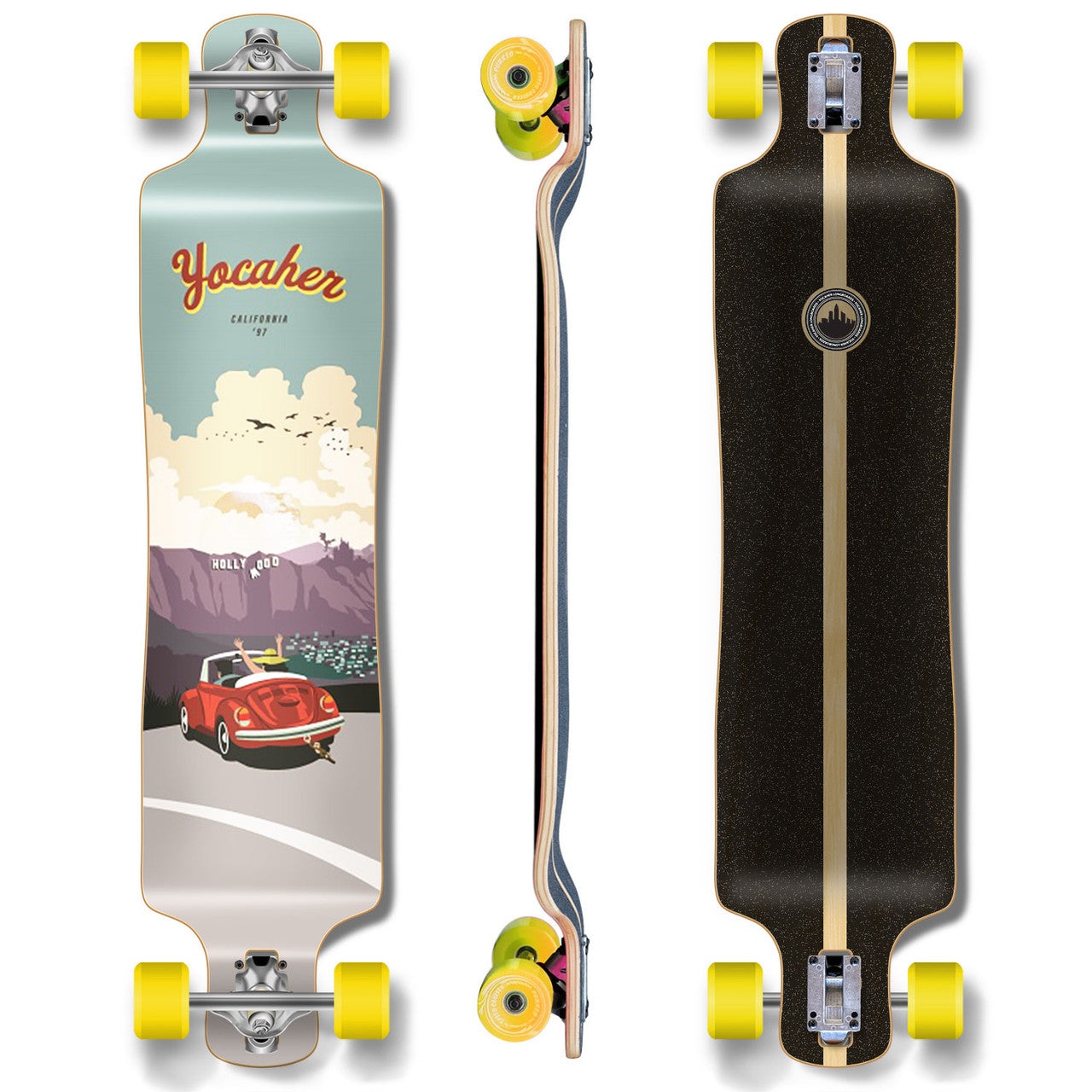Yocaher Lowrider Longboard Complete - VW Beetle Series - Red