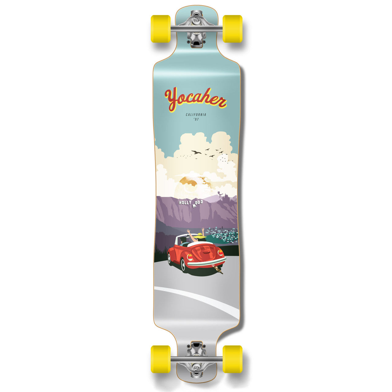 Yocaher Lowrider Longboard Complete - VW Beetle Series - Red