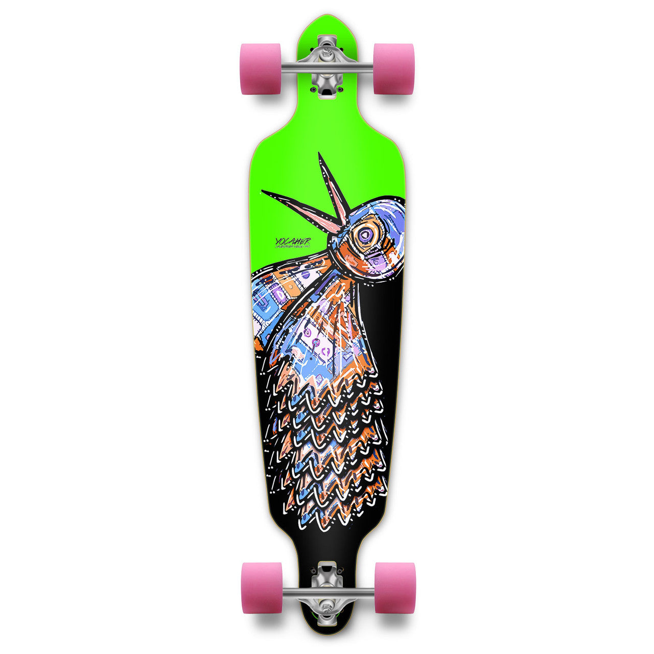Yocaher Drop Through Longboard Complete - The Bird Green