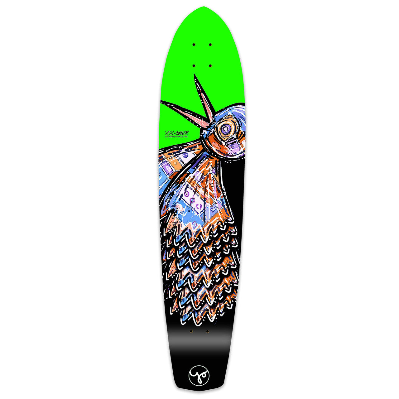 Yocaher Slimkick Longboard Deck - The Bird Green