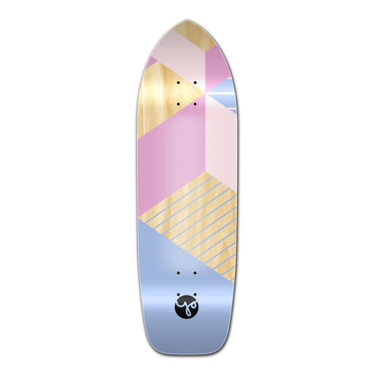 Yocaher Old School Longboard Deck - Geometric Series - Purple