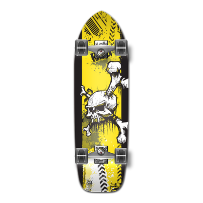 Yocaher Old School Longboard Complete - Y skull