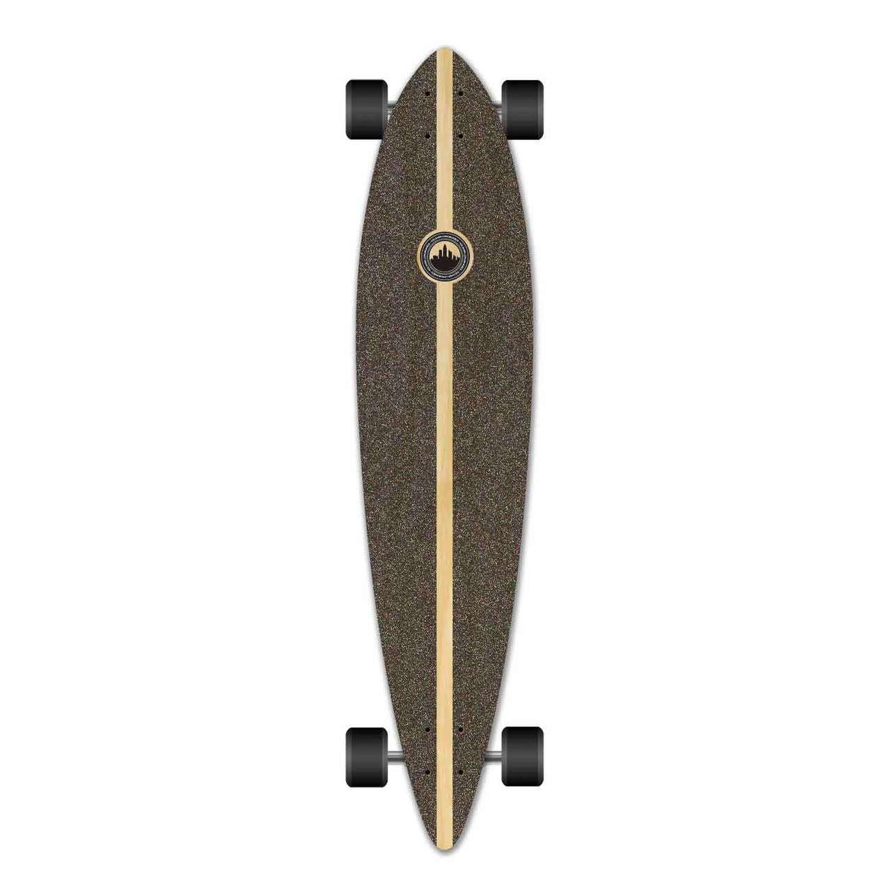 Yocaher Pintail Longboard Complete - Black Digital Wave