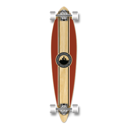 Yocaher Pintail Longboard Complete - Crest Burgundy