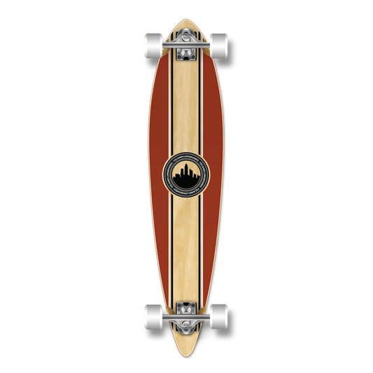 Yocaher Pintail Longboard Complete - Crest Burgundy