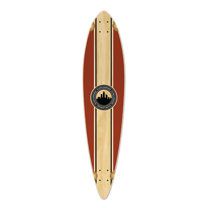 Yocaher Pintail Longboard Deck - Crest Burgundy