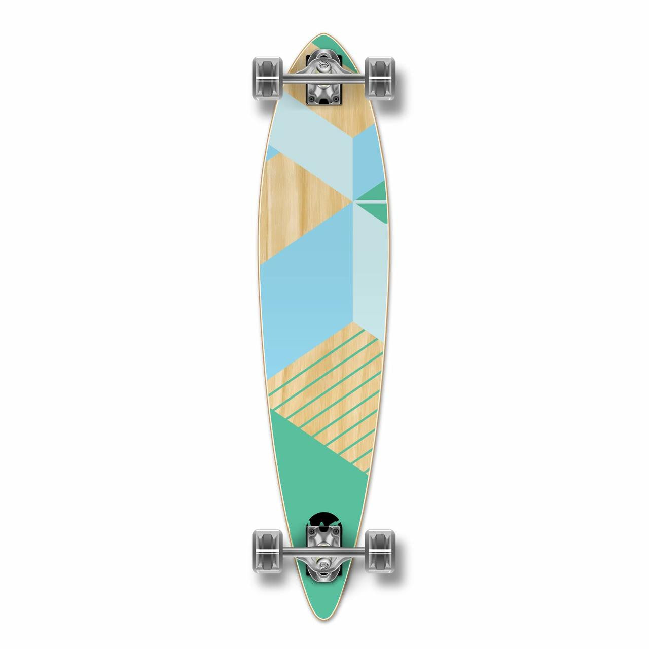 Yocaher Pintail Longboard Complete - Geometric Series - Green