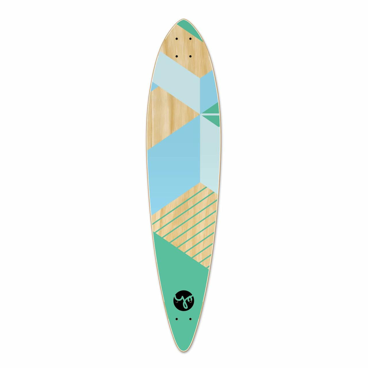 Yocaher Pintail Longboard Deck - Geometric Series - Green