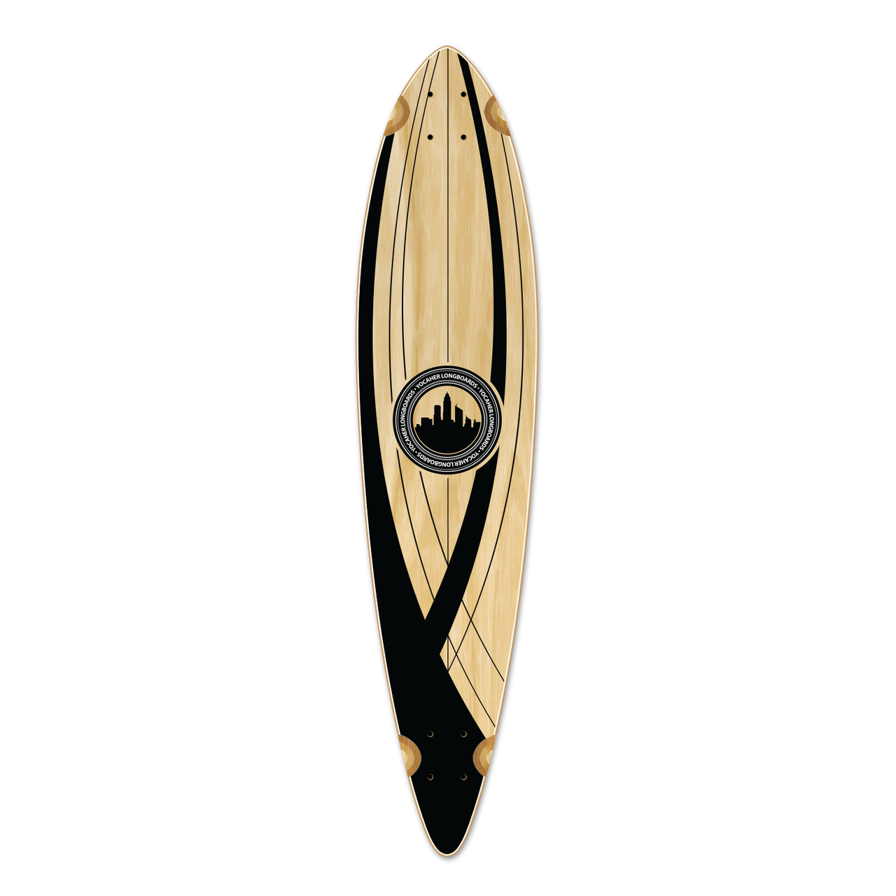 Yocaher Pintail Longboard Deck - Crest Onyx