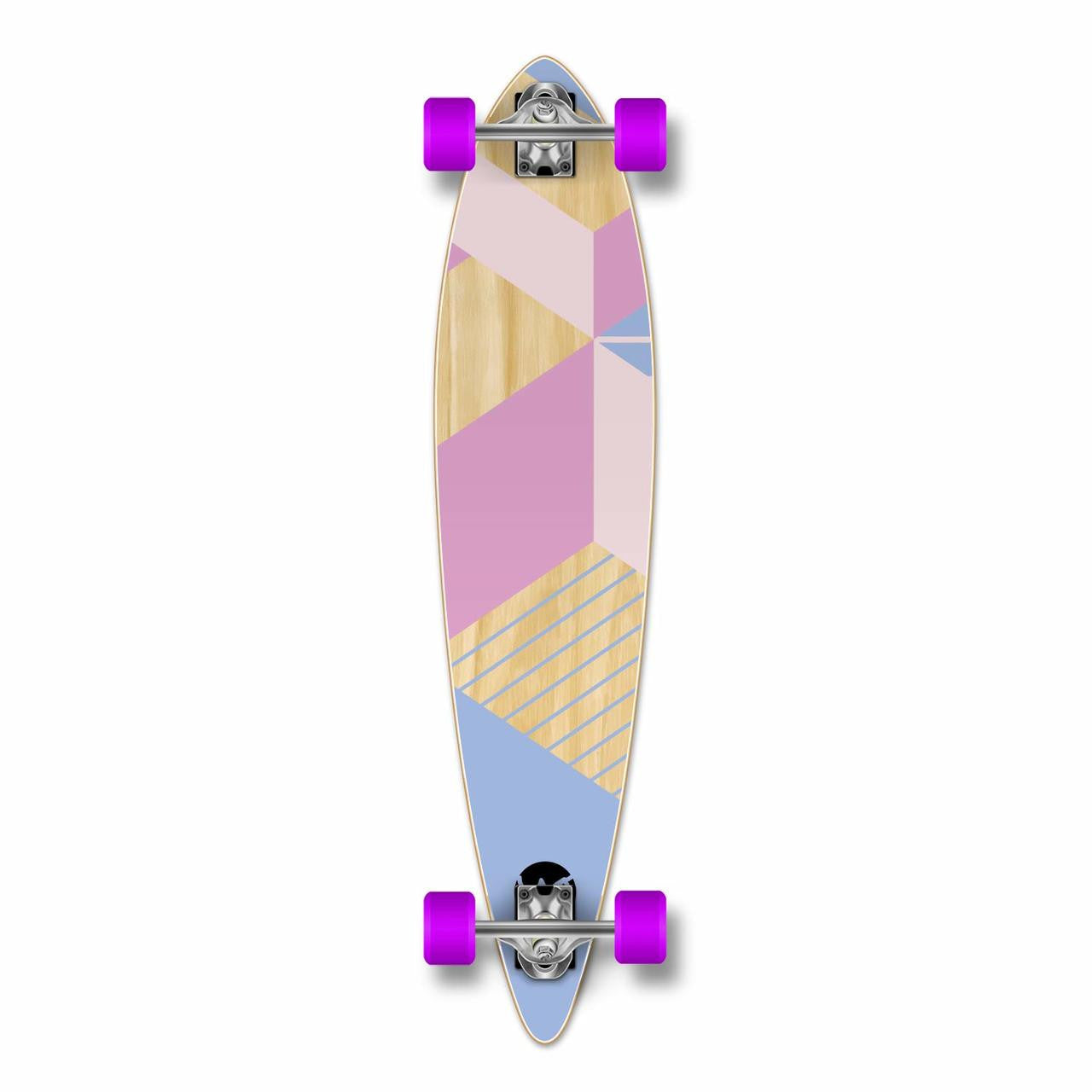 Yocaher Pintail Longboard Complete - Geometric Series - Purple