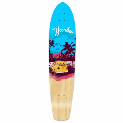 Yocaher Slimkick Longboard Deck - VW Series - Blue N' Red