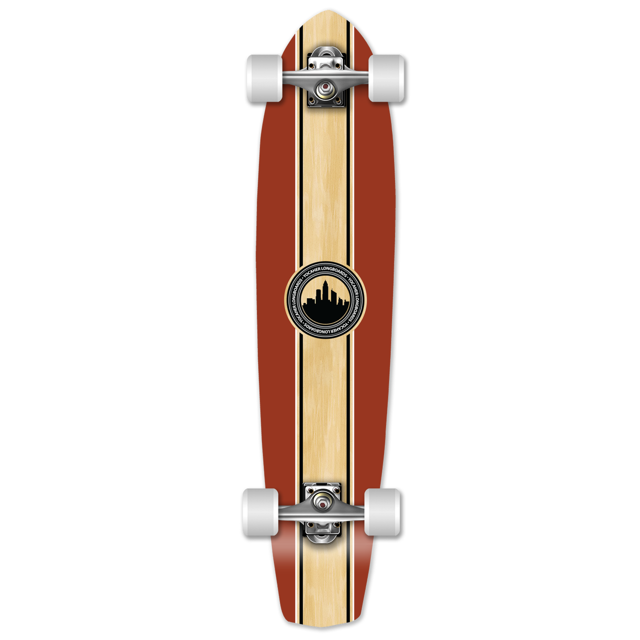 Yocaher Slimkick Longboard Complete - Crest Burgundy