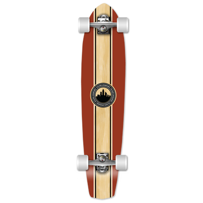 Yocaher Slimkick Longboard Complete - Crest Burgundy