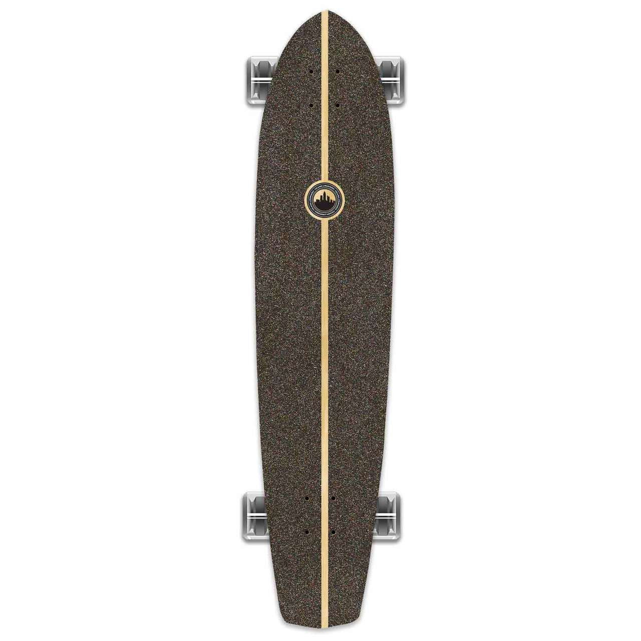 Yocaher Slimkick Longboard Complete - Checker Silver