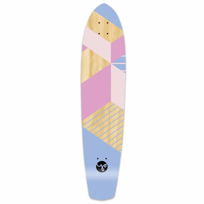 Yocaher Slimkick Longboard Deck - Geometric Series - Purple