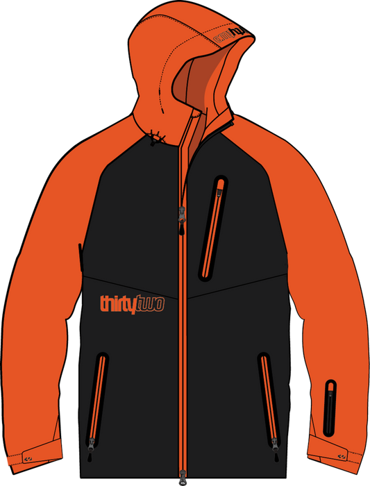 Thirtytwo Men's GraShort-Sleeveer Jacket Orange Clothing