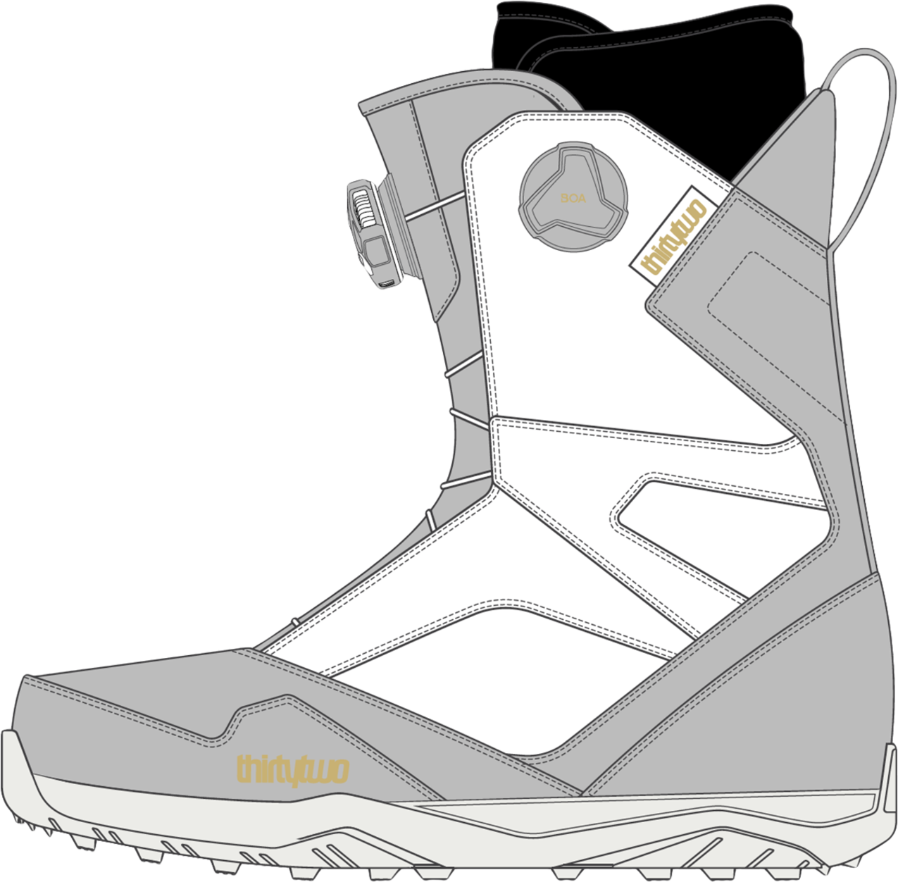 Thirtytwo Stw Double Boa W's '22 Grey White Snow Boots